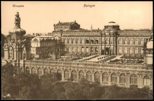Ansichtskarte Innere Altstadt-Dresden Dresdner Zwinger - Totale 1915