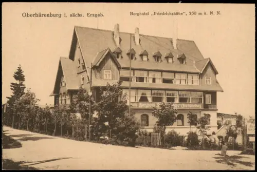 Oberbärenburg-Altenberg (Erzgebirge) Berghotel Friedrichshöhe 1915