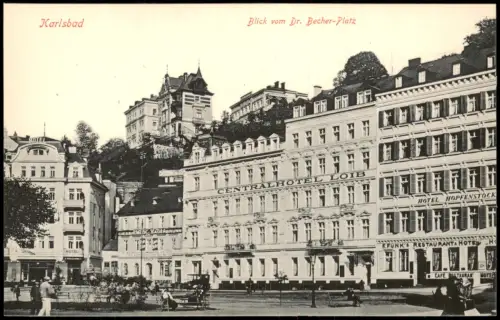 Postcard Karlsbad Karlovy Vary Blick vom Dr. Becher-Platz 1913