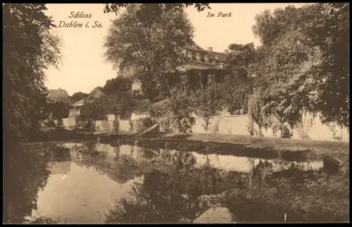 Ansichtskarte Dahlen Schloss. Im Park 1914