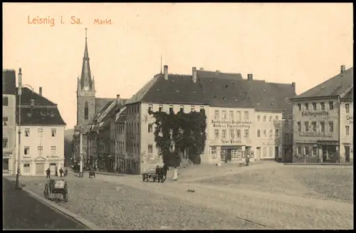 Ansichtskarte Leisnig Marktplatz, Straße 1913