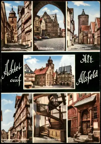 Ansichtskarte Alsfeld Mehrbildkarte Hochzeitshaus Straßen uvm 1972