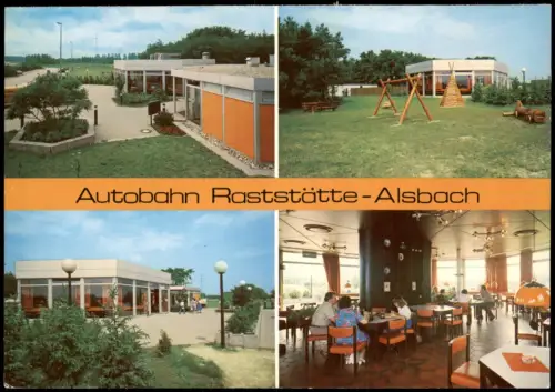 Alsbach (Bergstraße) Mehrbildkarte Autobahn Raststätte-Alsbach 1975