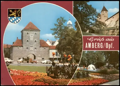 Ansichtskarte Amberg Mehrbildkarte mit 3 Ortsansichten 1975