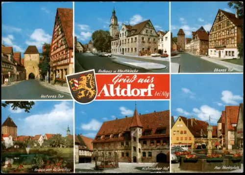 Ansichtskarte Altdorf bei Nürnberg Mehrbildkarte mit 6 Ortsansichten 1985