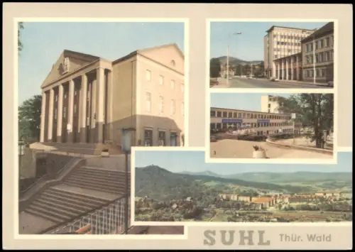 Suhl DDR Mehrbild-AK mit Klubhaus, Haus der Gewerkschaften, Domberg 1965