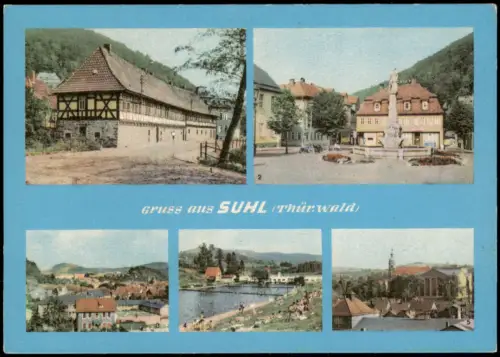 Suhl Mehrbildkarte mit Museum, Kulturhaus, Karl-Marx-Platz uvm. 1964