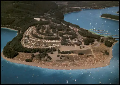 Olpe-Sondern Erholungsanlage Biggesee vom Flugzeug aus, Luftaufnahme 1975