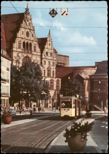 Ansichtskarte Bielefeld Tram Straßenbahn passiert Rathaus 1960