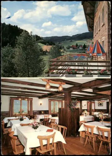 Biederbach 2-Bild-Karte Gasthaus-Pension zum Pflug mit Innenansicht 1973