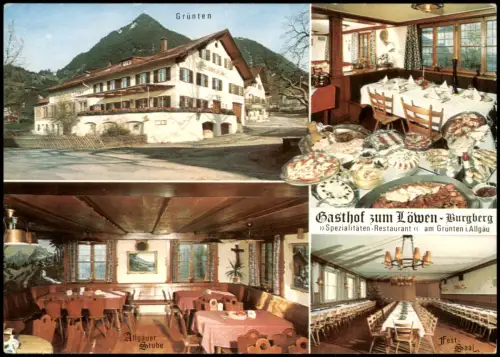 Burgberg im Allgäu Mehrbild-AK Gasthof zum Löwen Burgberg Oberallgäu 1970