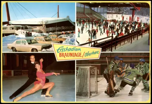 Braunlage Eisstadion Mehrbildkarte Innen & Außen-Ansichten 1978
