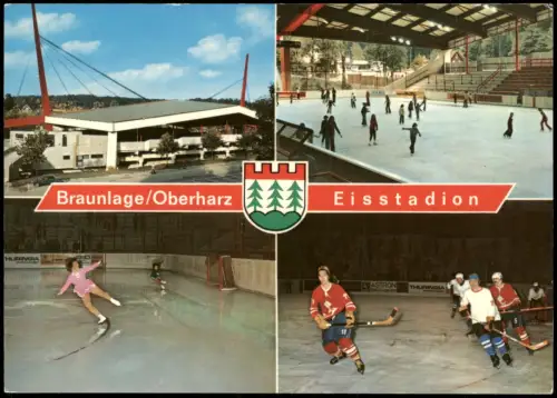 Braunlage Eisstadion Mehrbild-AK mit Eiskunstlauf, Eishockey uvm. 1970