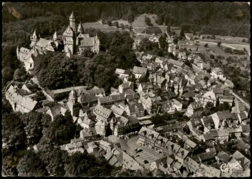 Ansichtskarte Braunfels (Lahn) Panorama-Ansicht mit Blick zum Schloss 1954