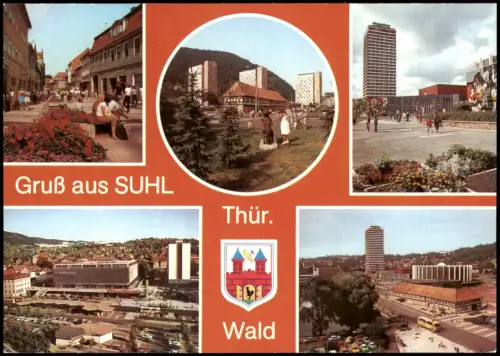Suhl Steinweg, Ernst-Thälmann-Platz, Hochhaus am Viadukt CENTRUM-Warenhaus 1984