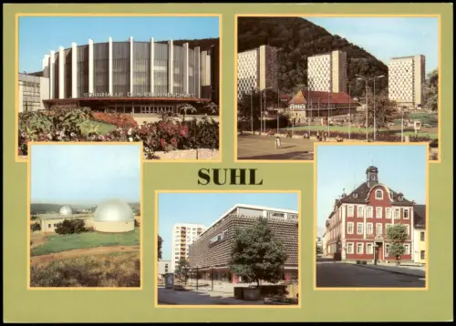 Suhl Stadthalle  Hochhäuser,  Planetarium, CENTRUM-Warenhaus 1983