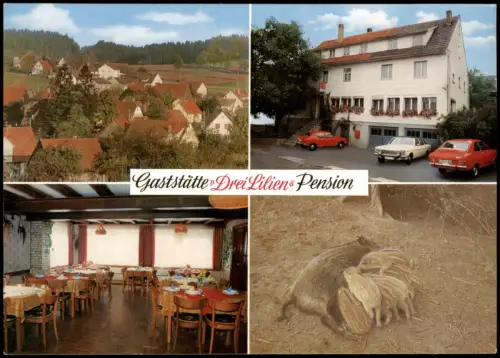 Mülben-Waldbrunn Odenwald Gaststätte und Pension DREI LILIEN OT Mülben 1975