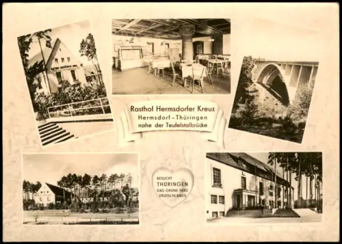 Hermsdorf (Thüringen) Hermsdorfer Kreuz Mehrbild Mitropa-Rasthof 1962