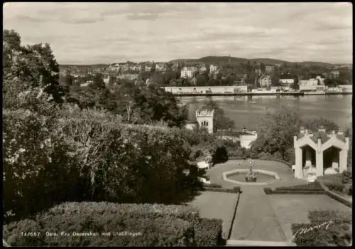 Postcard Oslo Kristiania Fra Oscarshali mot Utstillingen. 1963