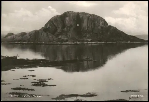 Postcard Torghatten Landschaft Berge Nordland 1960