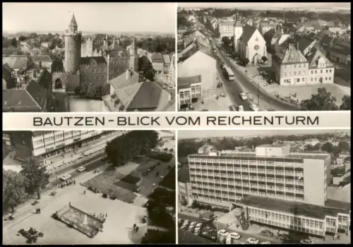Bautzen Budyšin Mehrbild-AK 4 Ansichten Blick vom Reichenturm 1978