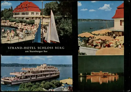 Starnberg Mehrbild-AK Strand-Hotel und Terrassen-Café Schloß Berg 1974