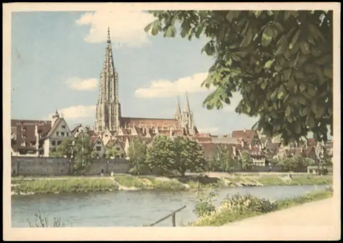 Ansichtskarte Ulm a. d. Donau Ulmer Münster (DDR Postkarte) 1954