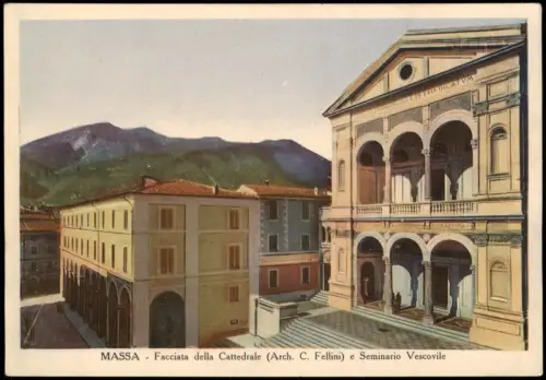 Italien Italia MASSA Facciata della Cattedrale e Seminario Vescovile 1940
