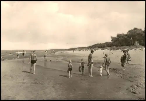 Dranske Strand beim Zeltplatz Bakenberg auf Rügen Strand zur DDR-Zeit 1971