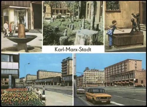 Chemnitz Brunnen, Versteinerter Wald, Straße der Nationen  1976
