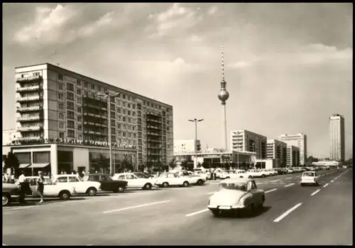 Berlin Karll-Marx-Allee  Fernseh-und UKW-Turm  Deutschen Post zur DDR-Zeit 1971