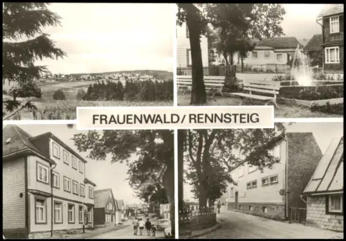 Frauenwald DDR Mehrbildkarte Einkaufszentrum, FDGB-Heim Drei Kronen uvm. 1977
