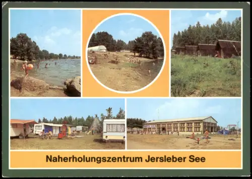 Jersleber See DDR Mehrbildkarte mit Naherholungszentrum Jersleber See 1986/1985