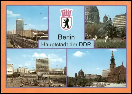 Mitt -Berlin Karl-Liebknecht-Straße,  Alexanderplatz, Fernsehturm 1986