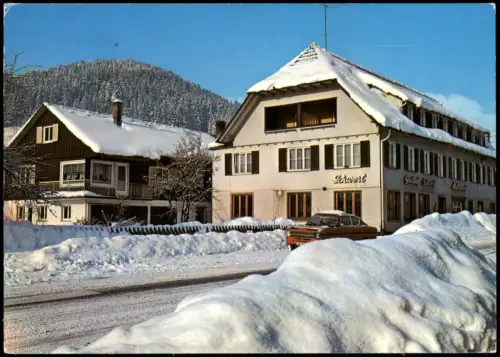 Mitteltal-Baiersbronn GASTHOF-PENSION SCHWERT Schnee Stimmungsbild 1978