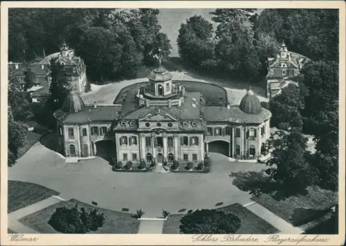 Ansichtskarte Weimar Luftbild Schloß Belvedere 1929