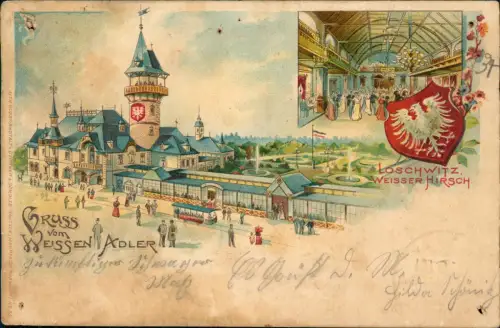 Litho AK Weißer Hirsch-Dresden Am Weißen Adler - Hotel Loschwitz 1906
