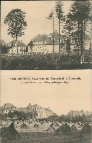 Ebersdorf-Chemnitz Neue Artillerie-Kasernen Kriegsgefangenenlager 2 Bild 1918