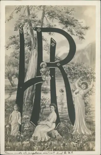 Ansichtskarte  Kinder Künstlerkarte Frauen Signum Fotokunst 1904