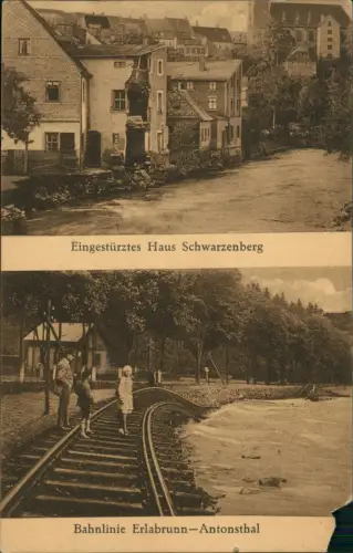Schwarzenberg (Erzgebirge) 2 Bild Wolkenbruch Katastrophe Erlabrunn 1931