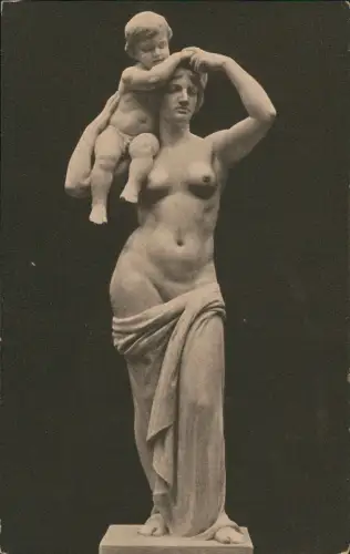 Ansichtskarte  Künstlerkarte Skulptur Mutter und Kind 1918