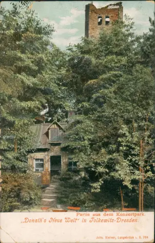 Tolkewitz-Dresden Donaths Neue Welt Partie aus dem Konzertpark, 1904