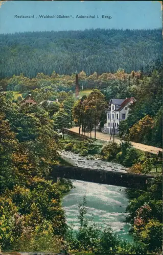 Antonsthal-Breitenbrunn (Erzgebirge) Restaurant Waldschlößchen 1913