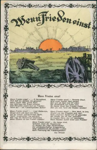 Militär Propaganda 1.WK Erster Weltkrieg Wenn Frieden einst 1917