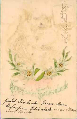 Ansichtskarte .Sachsen Adel Sachsen Monarchie König Albert 1902 Prägekarte