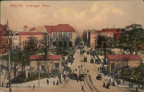 Ansichtskarte Mitte-Berlin Leipziger Straße Straßenbahn 1910