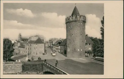 Ansichtskarte Brandenburg an der Havel Steintorturm Straße 1955