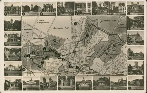 Ansichtskarte Potsdam Stadtteilansichten - Landkarten Ak 1939