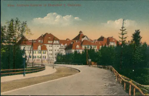 Ansichtskarte Ebersdorf-Chemnitz Neue Artillerie, Kaserne 1920