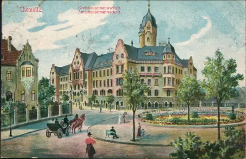 Ansichtskarte Chemnitz Kreishauptmannschaft Amtshauptmannschaft. 1916